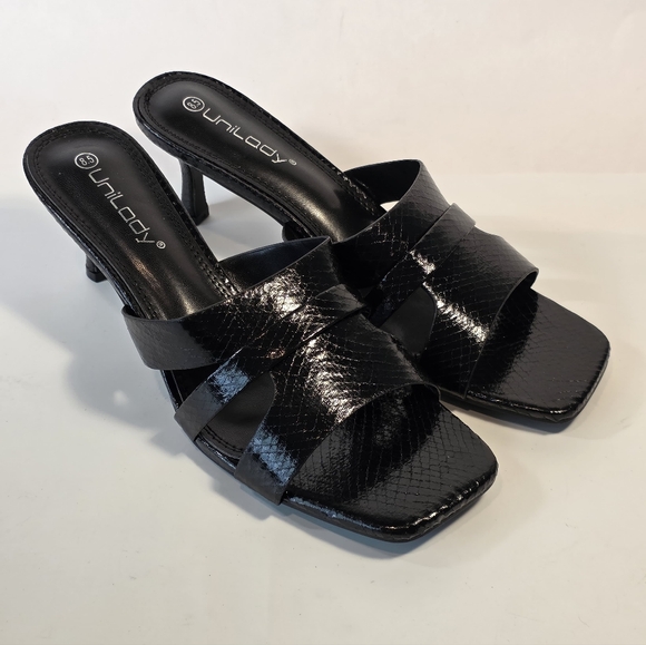 Unilady ENJOY-10 Black Women's Slip-on Mule Low Heel Shoes Size US 8.5 - Picture 1 of 10